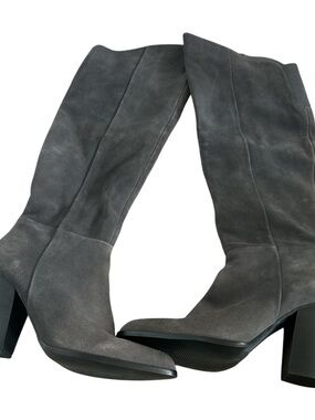 Design Lab Lord & Taylor Gray Suede Over-the-Knee Block Heel Boots